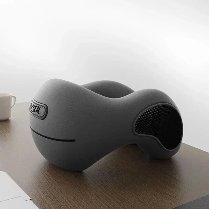 U-Shaped Memory Foam Neck Pillow Travel Support Dark Gray