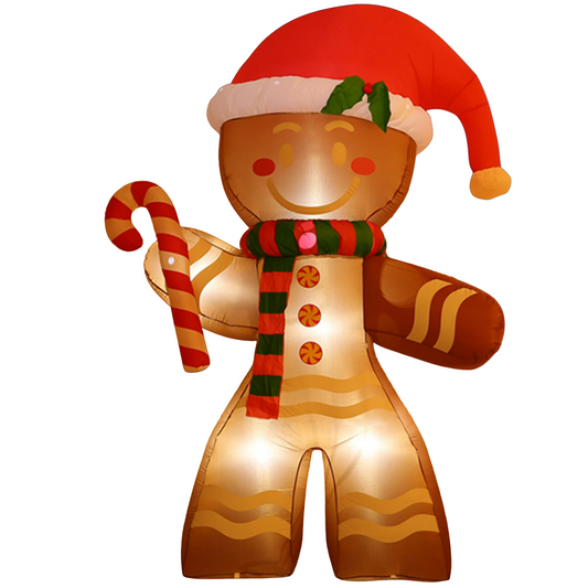 2.2m Gingerbread Christmas Inflatable Decoration with LED Lights