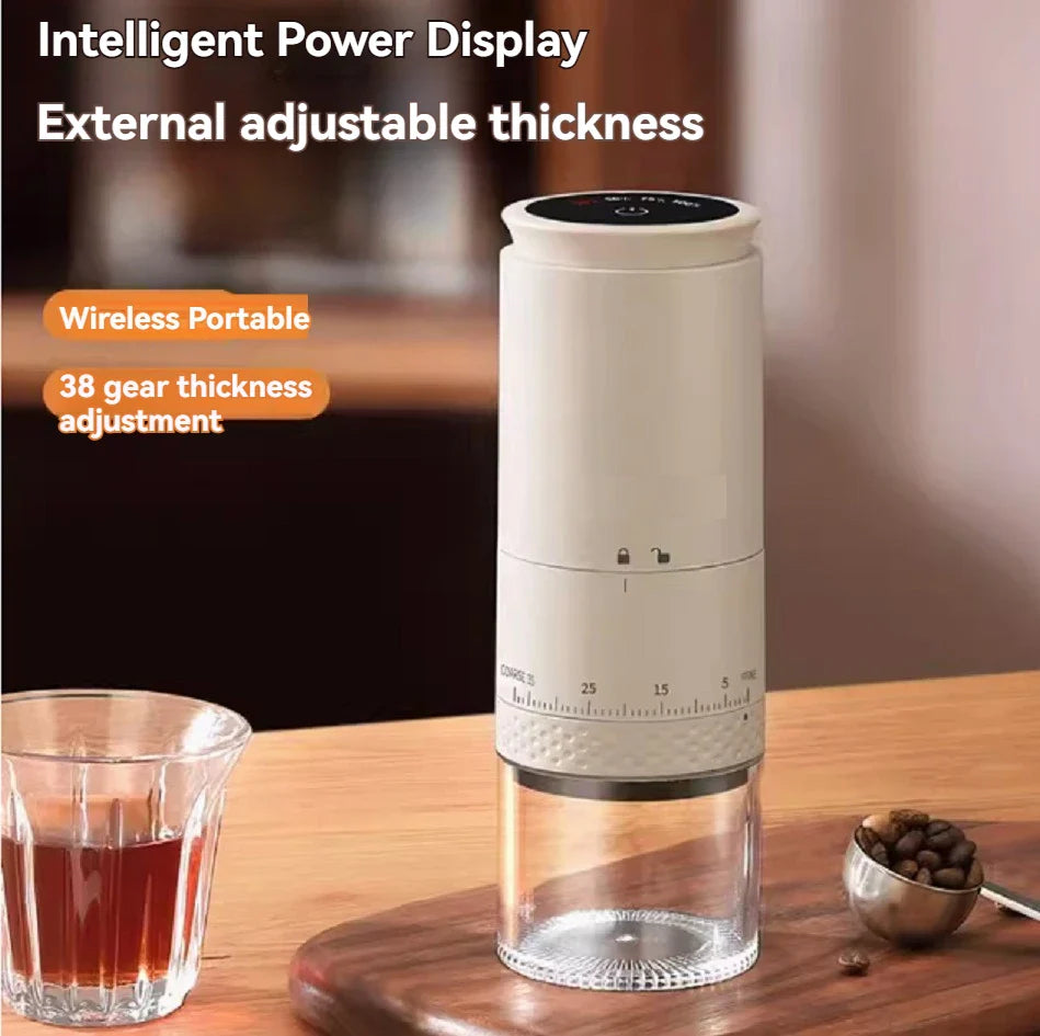 1500mAh Portable Electric Coffee Grinder USB Rechargeable White