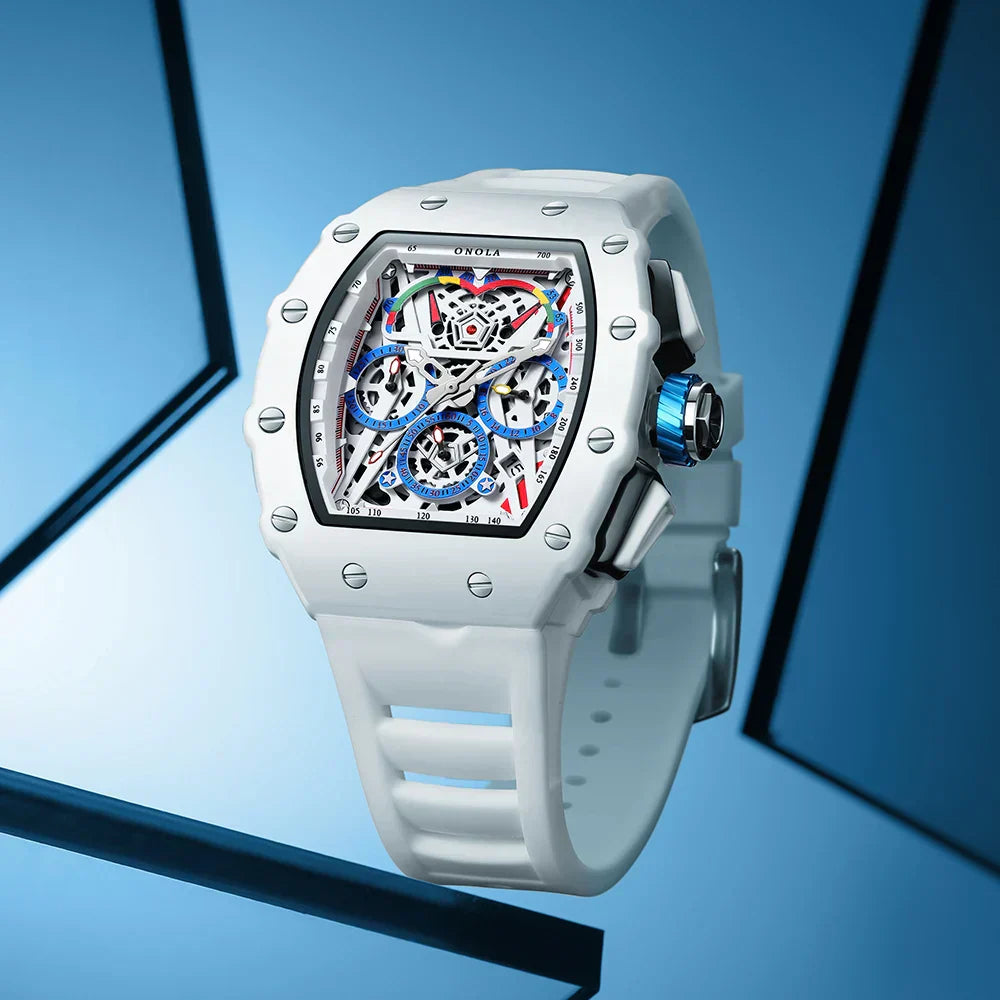 Fashion Casual Multifunctional Waterproof Silicone Tape Quartz Watch