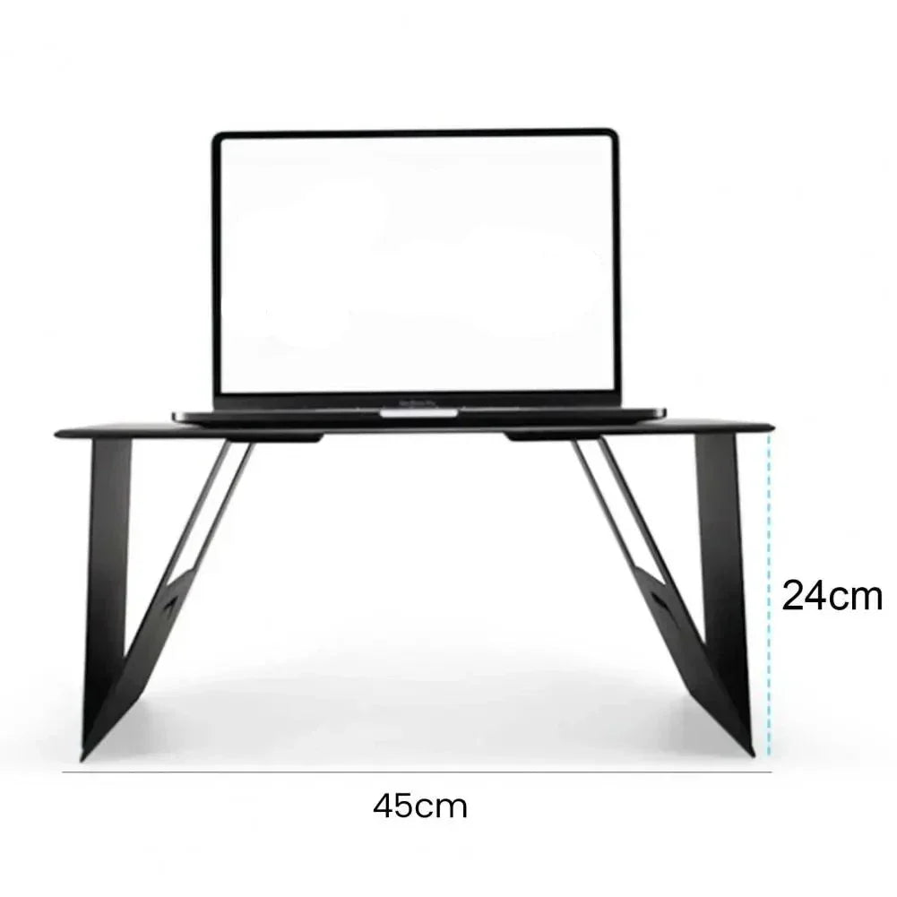Portable Laptop Desk Stand: Foldable & Adjustable, Ideal for Bed, Couch, Office - Black