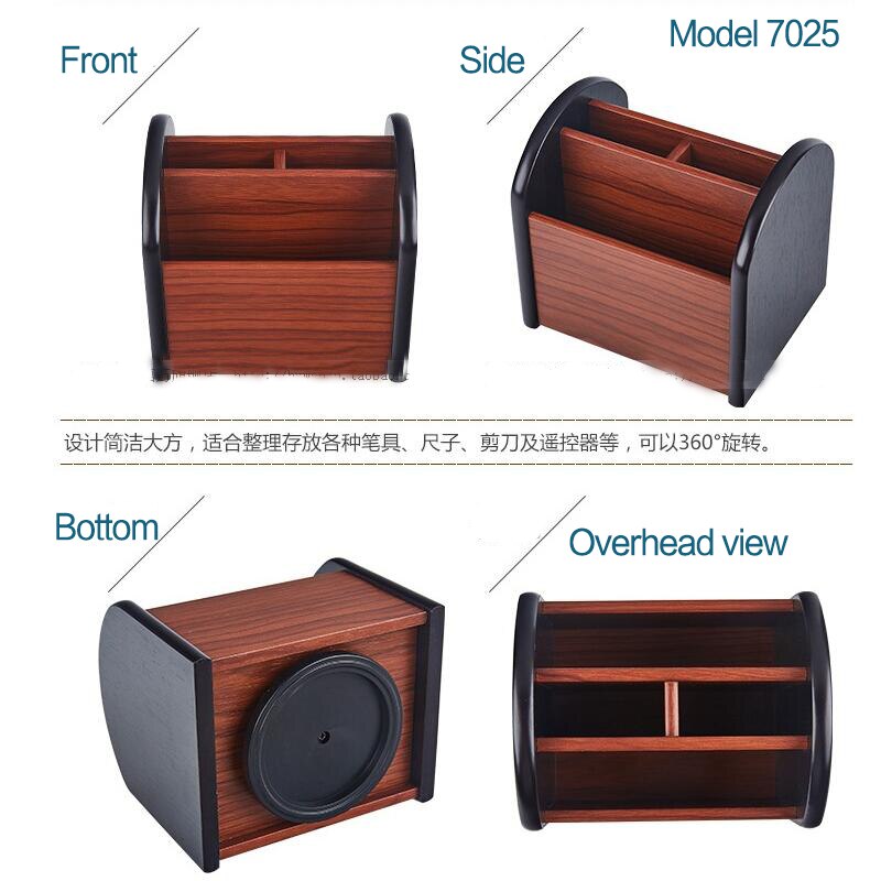 3 Grid Bamboo Remote Control Storage Box Stationery Remote Control Headphone Cable Cell Phone Desktop Storage Box Organizer