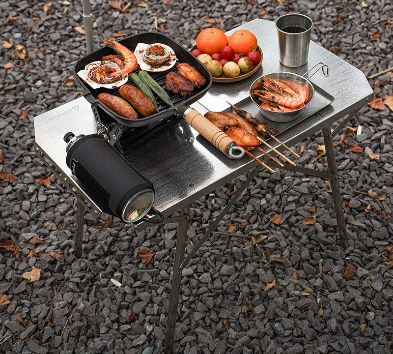 Outdoor Folding Table Heat-Resistant Silver