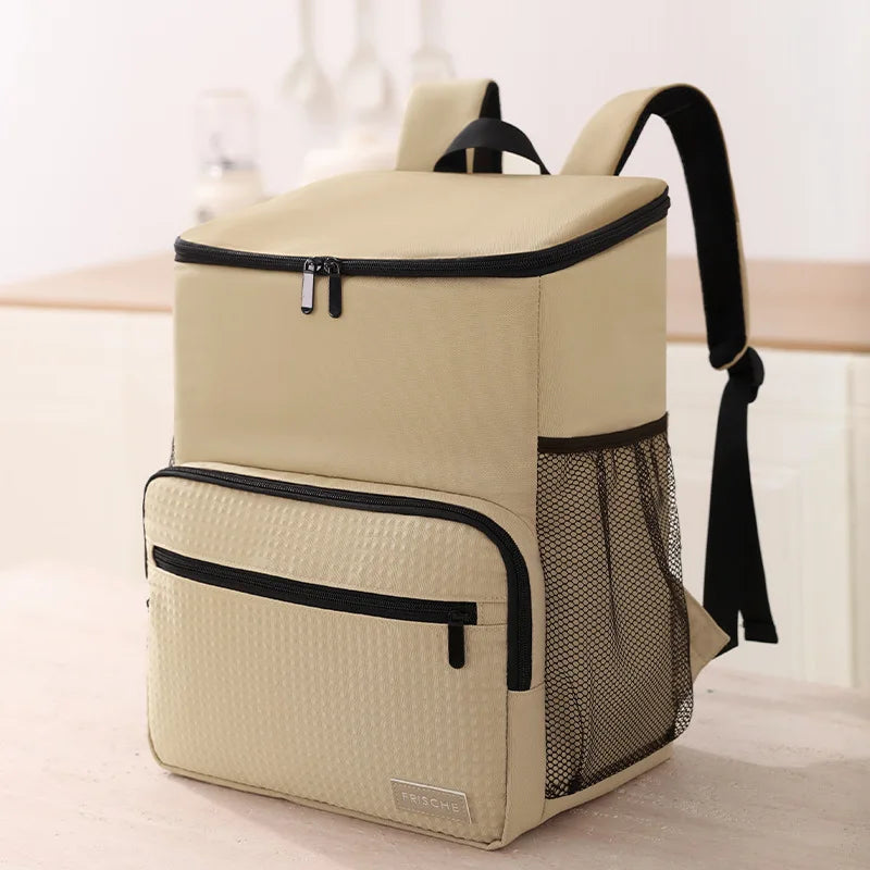 Cooler Backpack Outdoor with PEVA Lining Khaki