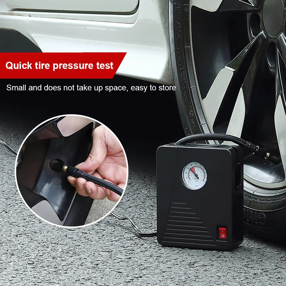 12V 96W Portable Tire Inflator 100PSI Mini Air Compressor Black