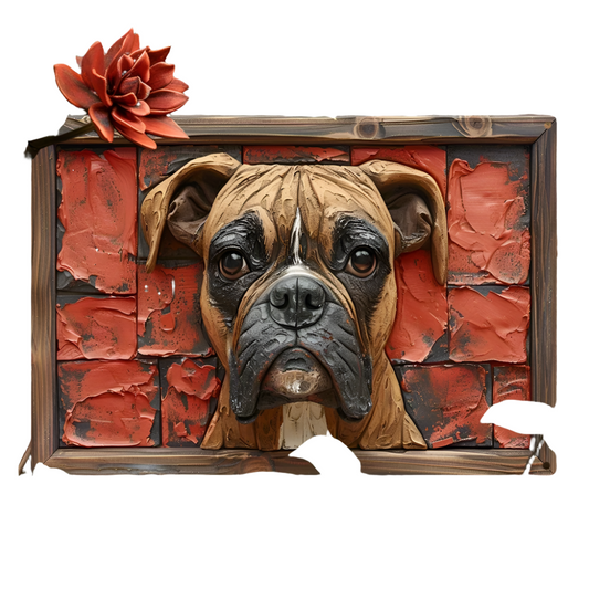 Boxer Dog Aluminum Wall Art - 12x16in Decorative Print