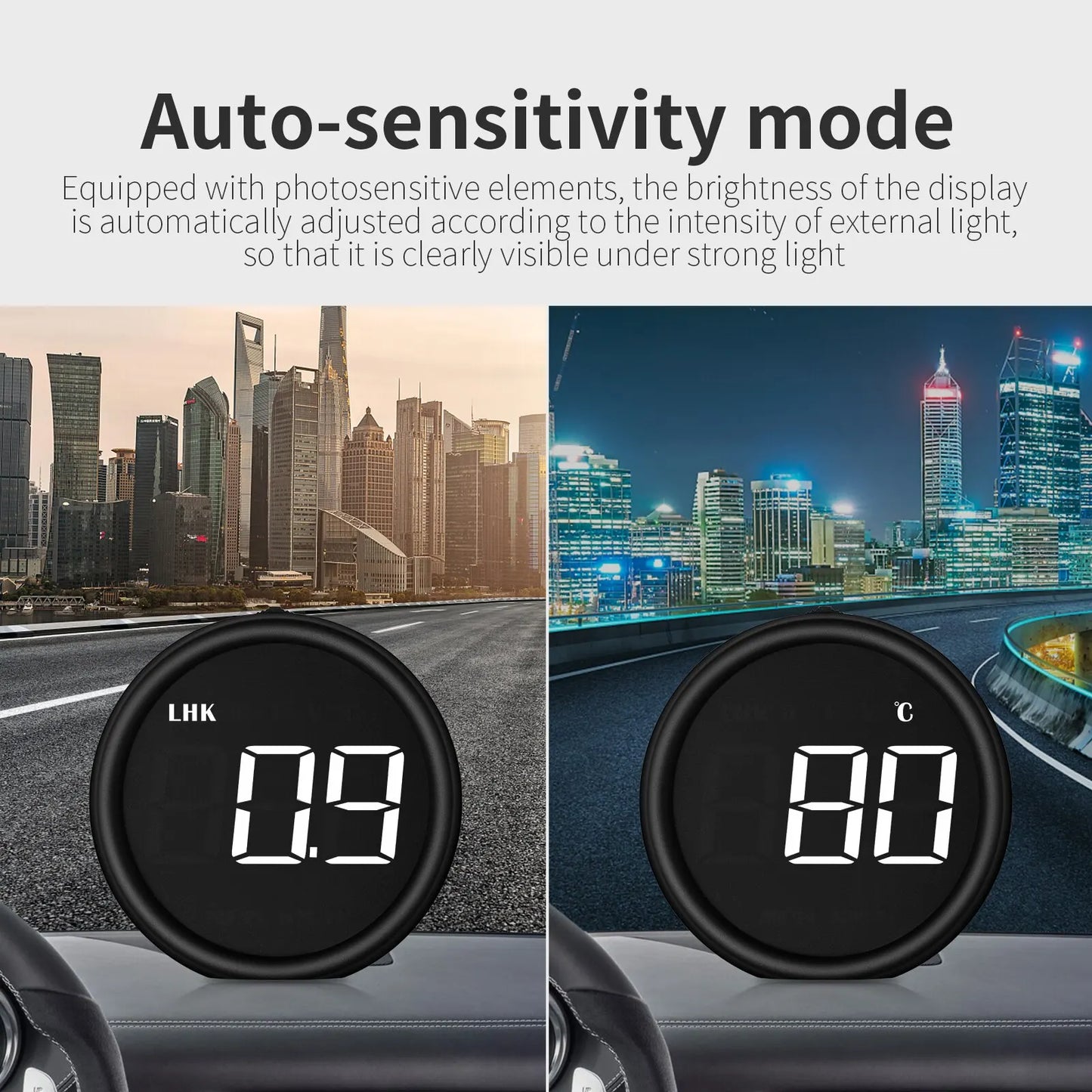 AD B1 HeadUp Display HUD OBD2 Speedometer Gauge Black