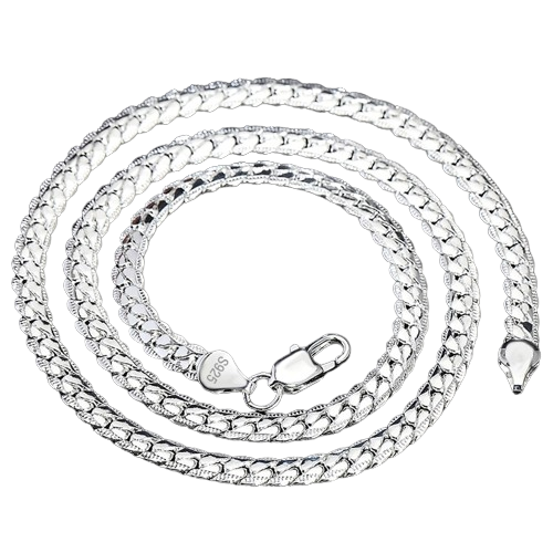 Sterling Silver 6mm Side Chain Necklace