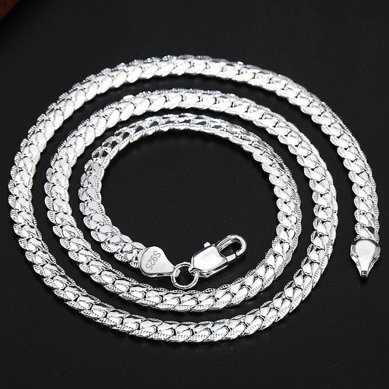 Sterling Silver 6mm Side Chain Necklace
