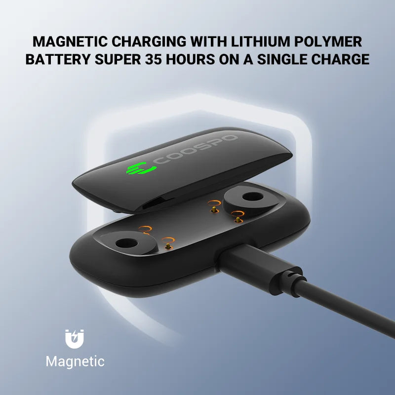 Rechargeable Heart Rate Monitor Chest Strap Bluetooth Black