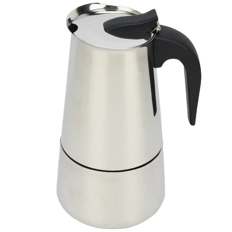 9 Cup Stainless Steel Coffee Maker Moka Pot Stovetop Espresso Maker Silver