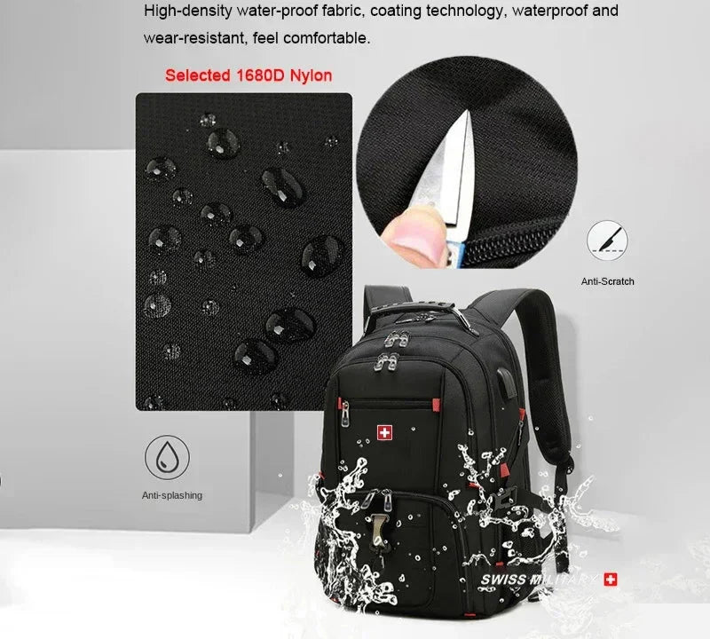 Travel Backpack Breathable Back Pad Black