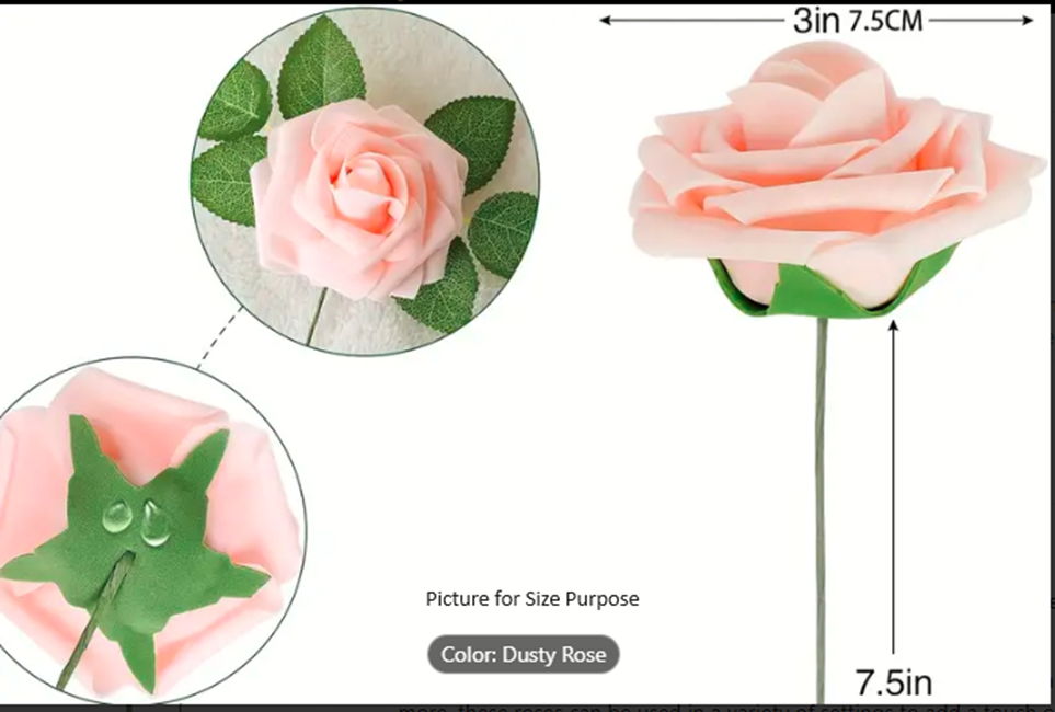 25pcs Retro Pink Artificial Roses | Dusty Rose Real Touch Simulation Flowers