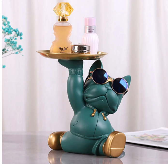 Pit Bull Storage Tray: Stylish Resin Craft for Snacks and Decor