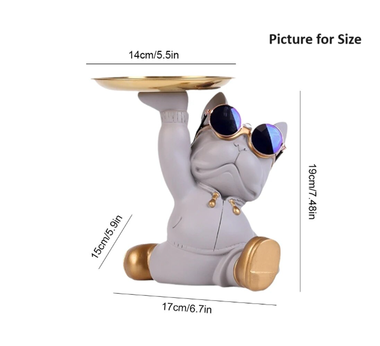 Pit Bull Storage Tray: Stylish Resin Craft for Snacks and Decor