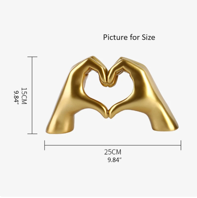 Nordic Style Heart Gesture Sculpture Resin Abstract Hand Love Statue Figurines Wedding Home Living Room Desktop Ornaments