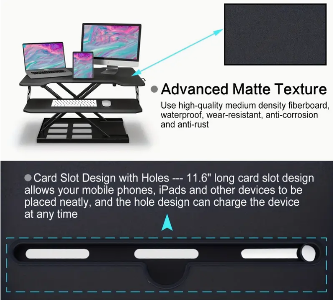 Foldable Standing Automatic Lifting Computer Table Desk