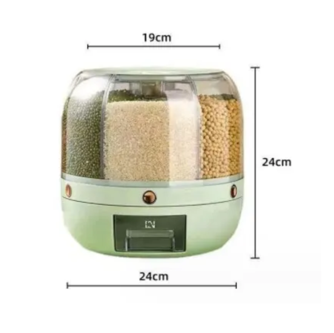 Rotating Rice Beans Grain Storage Container