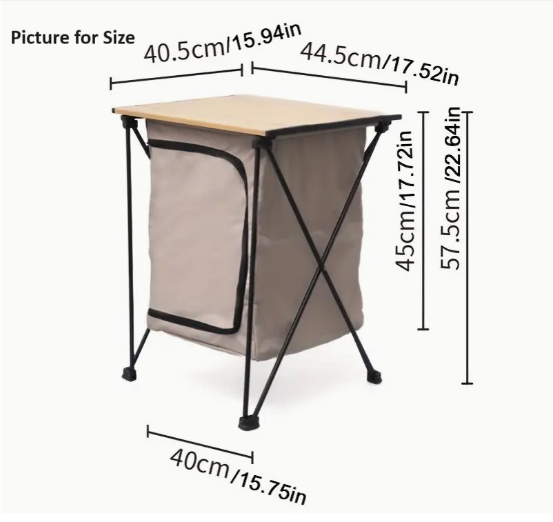 Portable Aluminum Alloy Folding Table for Outdoor Camping - Black