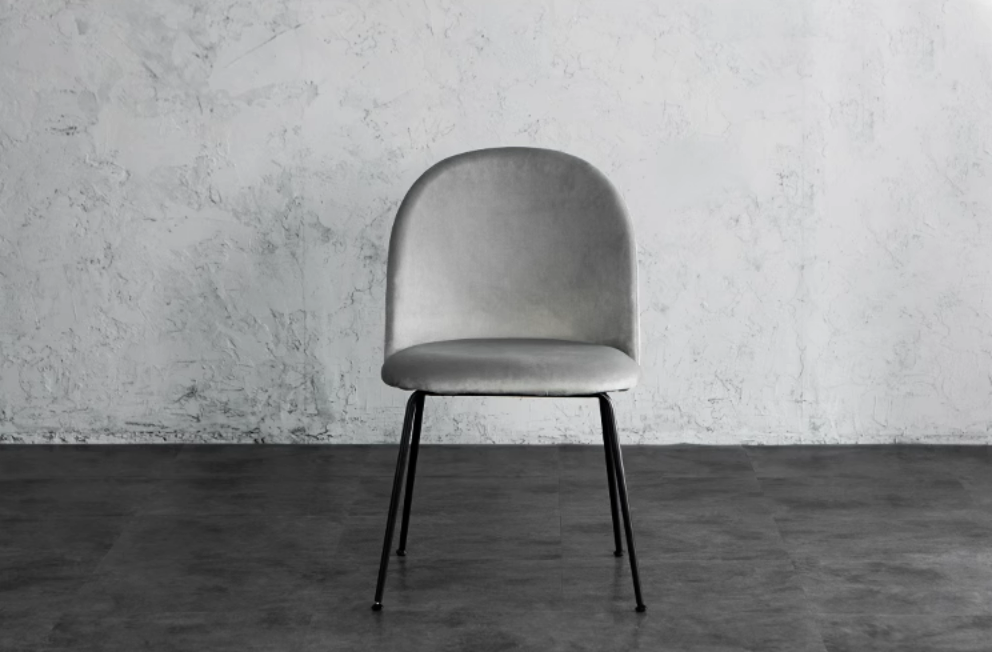 Light Luxury Velvet Dining Chair Modern Leisure Chair with Backrest Grey