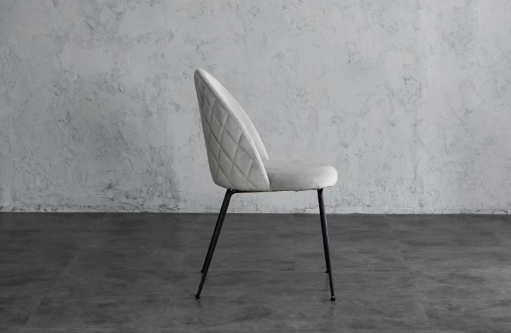 Light Luxury Velvet Dining Chair Modern Leisure Chair with Backrest Grey