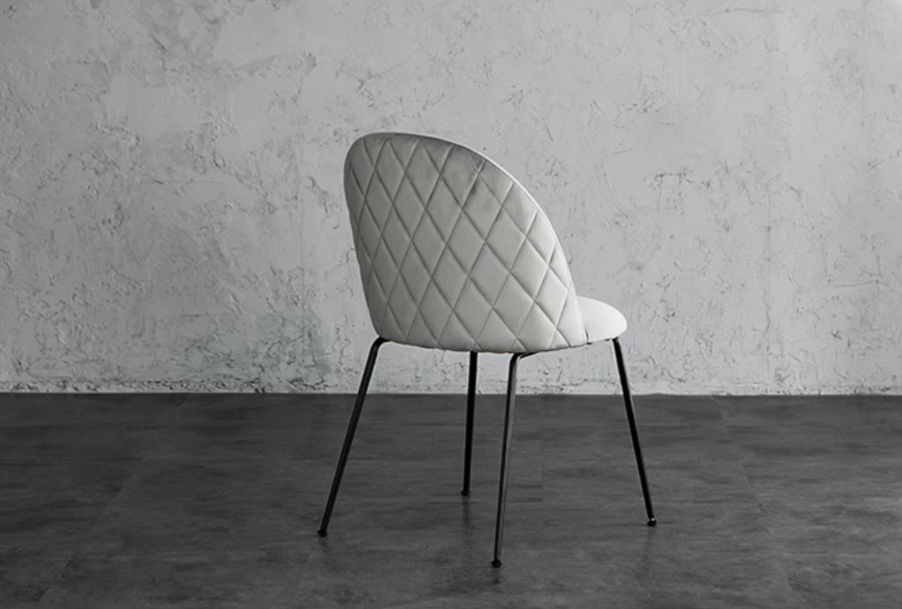 Light Luxury Velvet Dining Chair Modern Leisure Chair with Backrest Grey