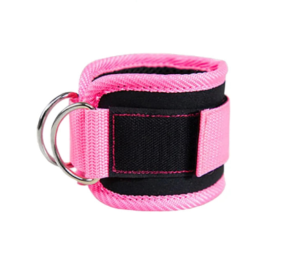 1 Pair Adjustable D-Ring Ankle Straps for Leg and Glute Workouts