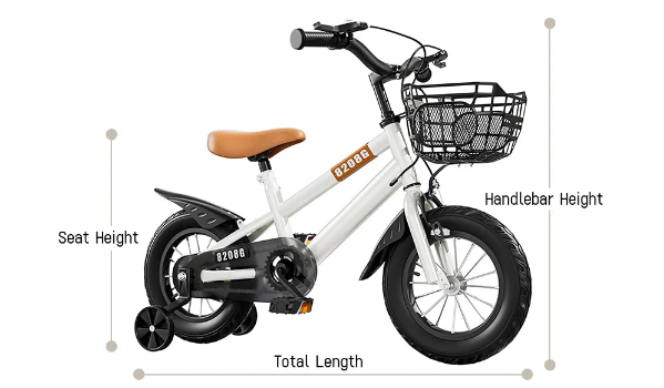 Kids Bike Bicycle for Girls Ages 3-7 Years with Training Wheels Basket Kids Bicycle