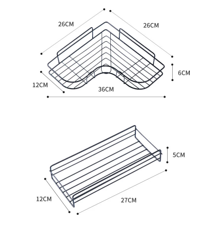 Non-Perforated Triangle Bathroom Shelf