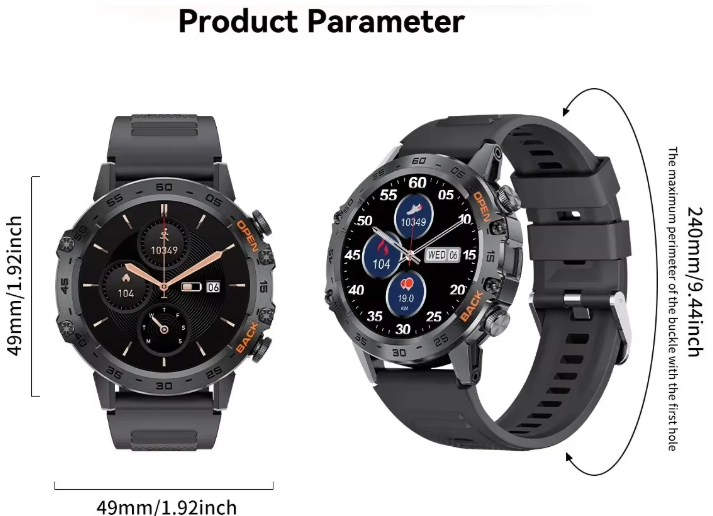 Bluetooth Smart Watch for Men (Black)