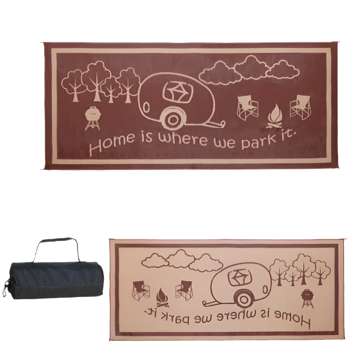 Outdoor Reversible Patio Mat Coffee