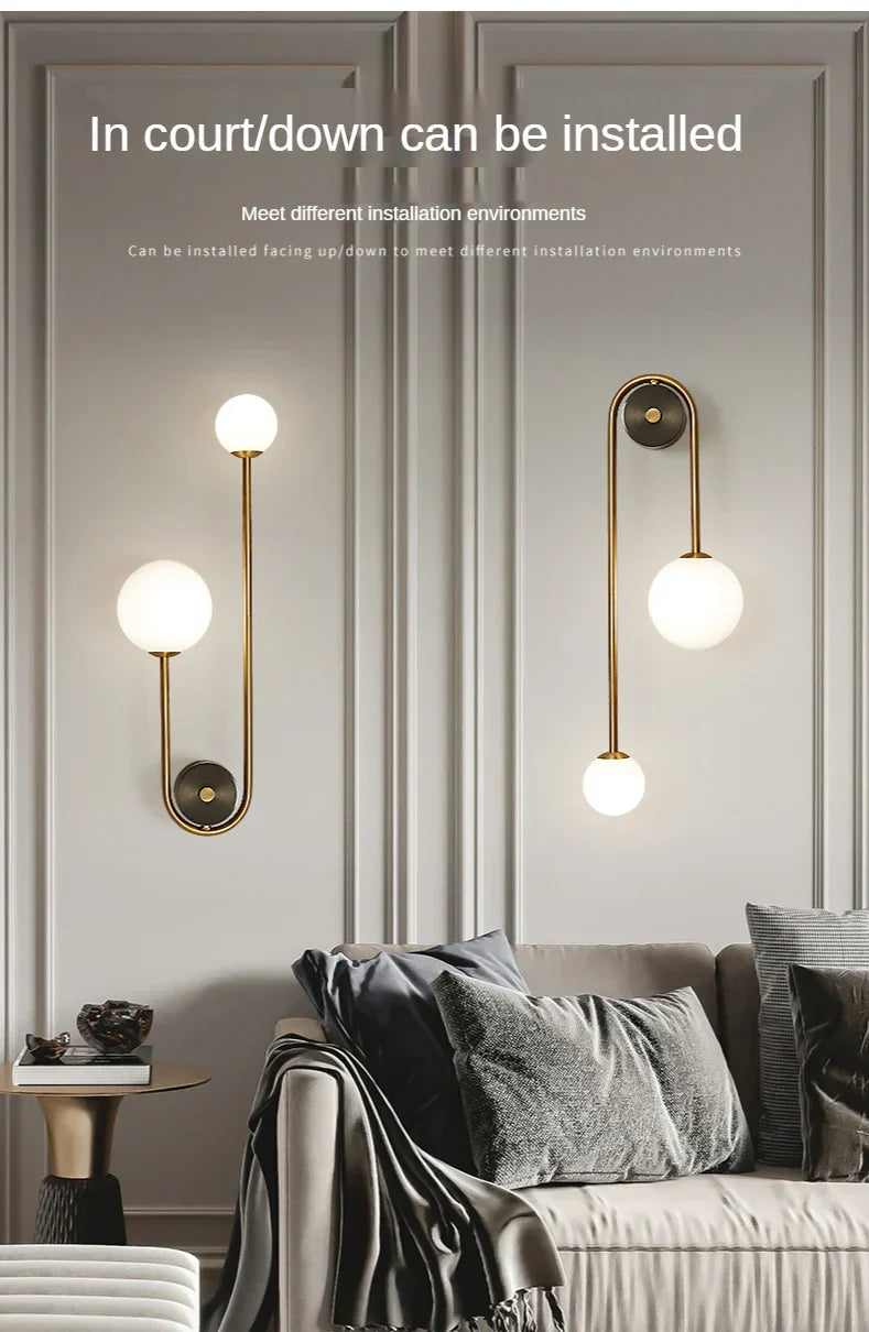 Modern Gold LED Wall Lamp: Illuminate Your Bedroom and Living Spaces with Style