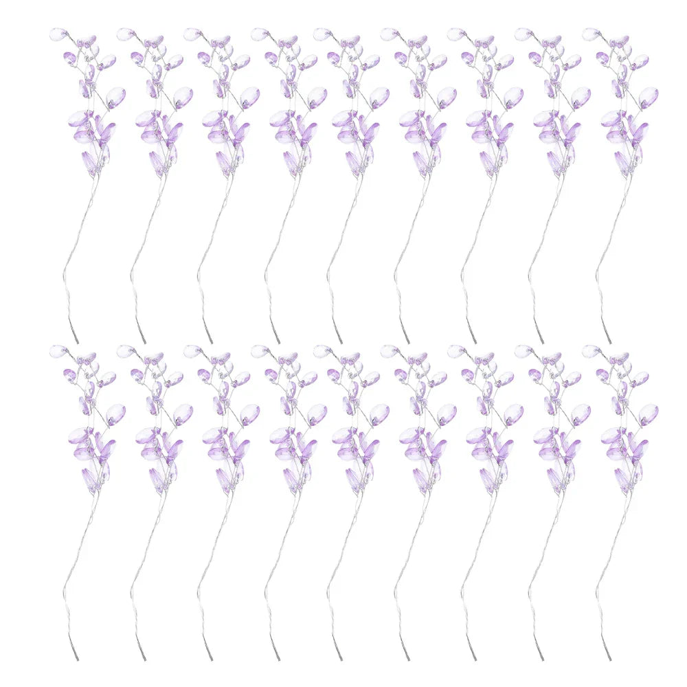 50-Piece Purple Crystal Droplet Bouquet | Home & Party Decoration Set
