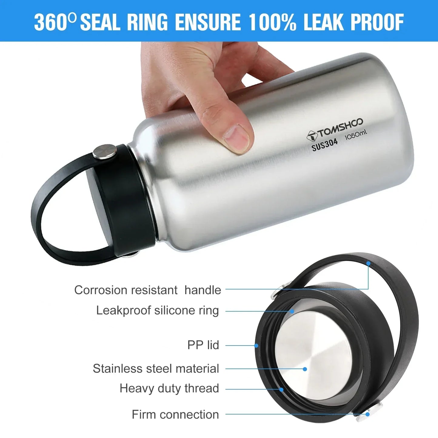 1050ml Stainless Steel Water Bottle