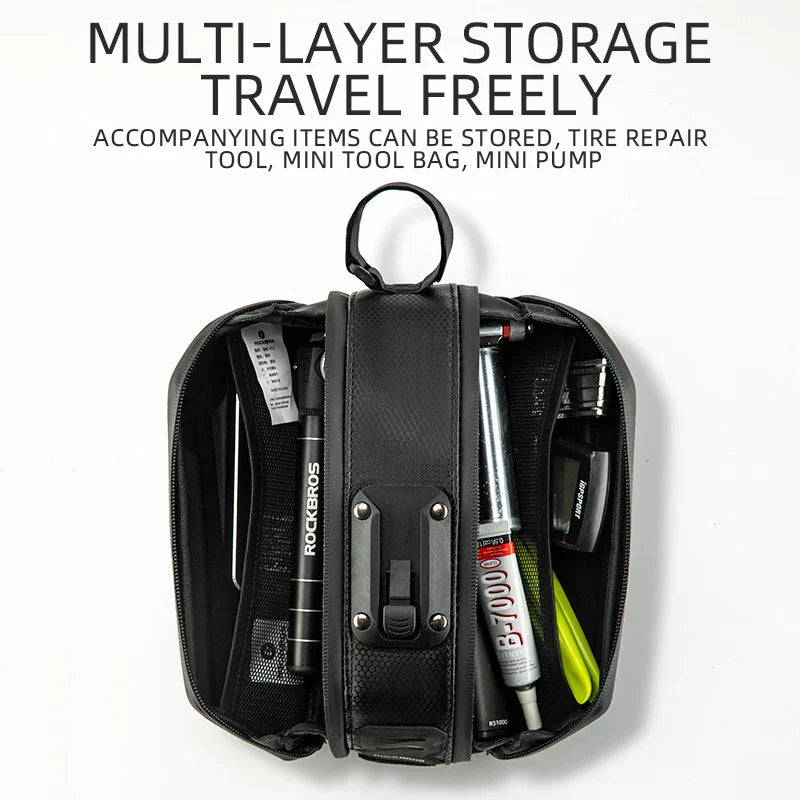 1.7L Waterproof Bicycle Rear Seatpost Bag Quick Release Black