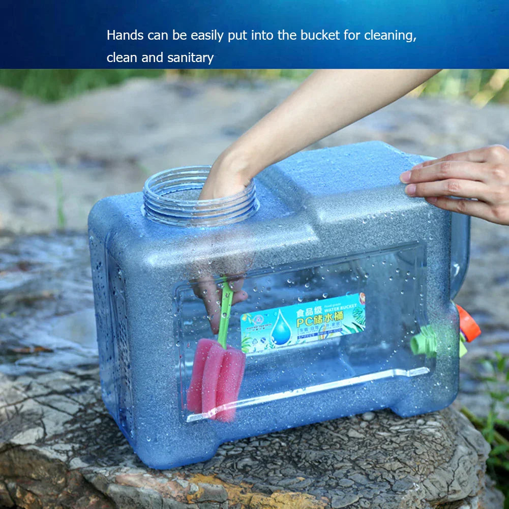 Portable Water Bucket 12L Capacity Driving Pure Water Tank with Faucet Container for Outdoor Camping Cooking Products