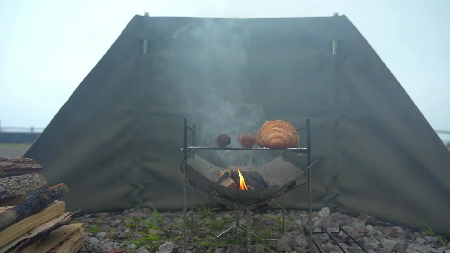 Portable Stainless Steel Folding BBQ Grill Stove Silver