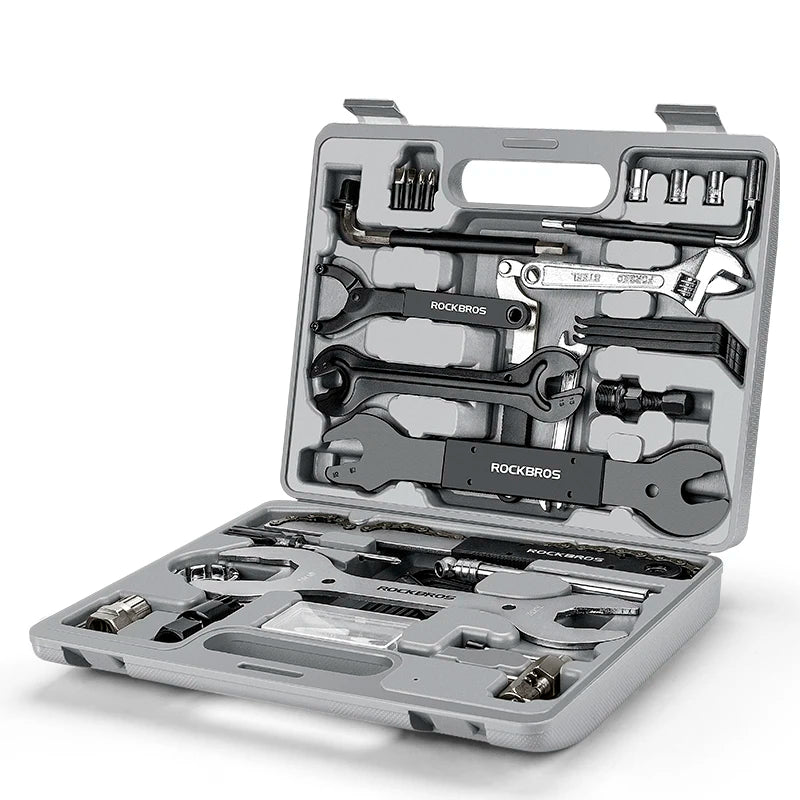 44-in-1 Bicycle Repair Tool Kit Maintenance Set Grey