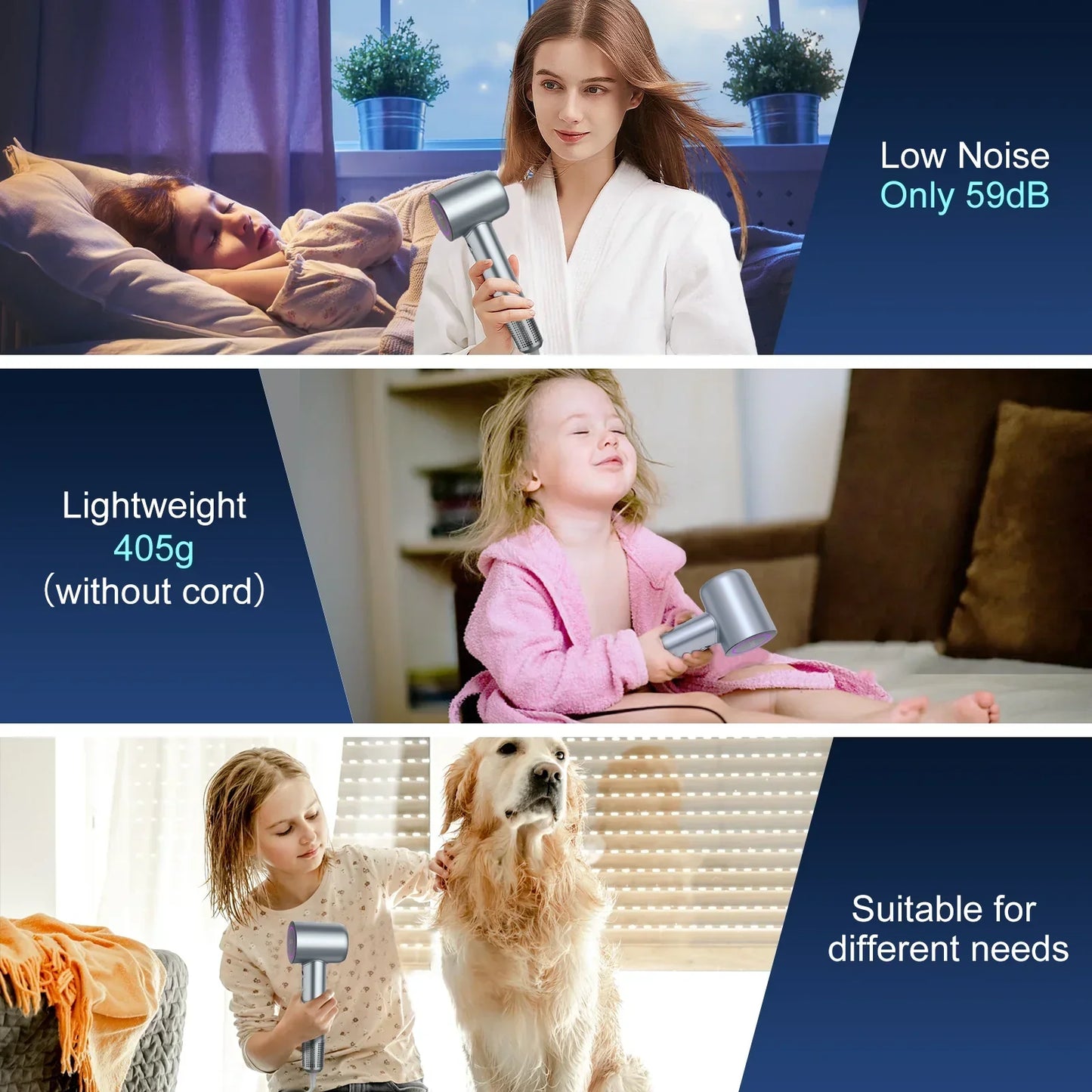 Professional High-Speed Hair Dryer 1600W