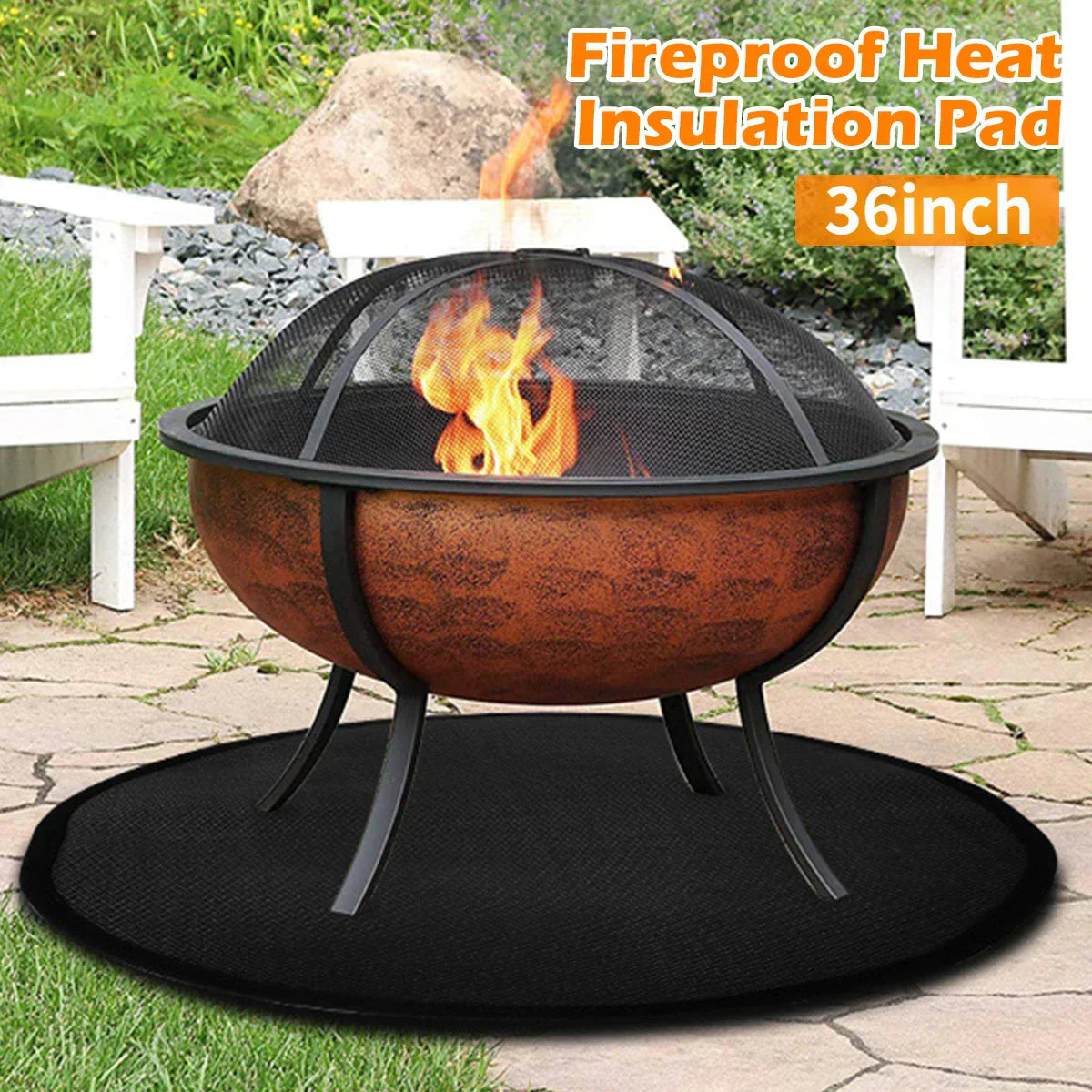 Fire Pit Fireproof Mat Round Stove