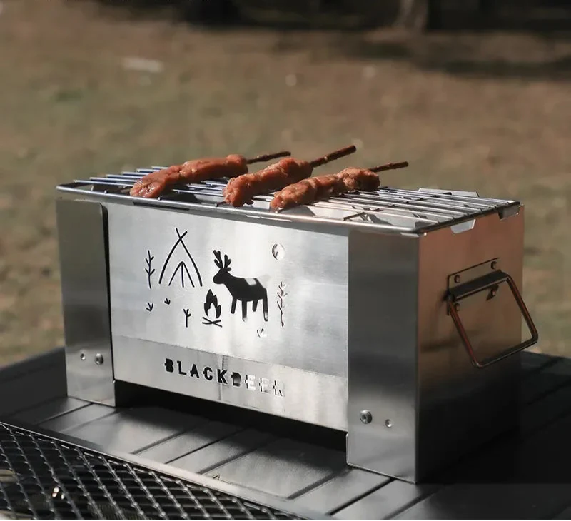 Portable Windproof Wood Stove Camping Grill And Gas Burner