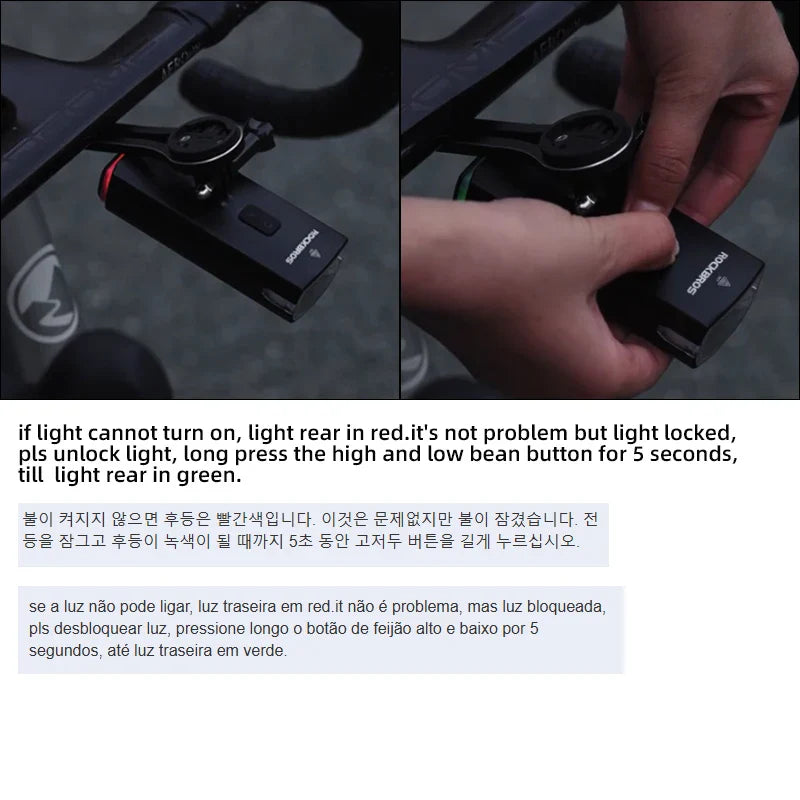 3000LM Bike Headlight 10000mAh Power Bank Black