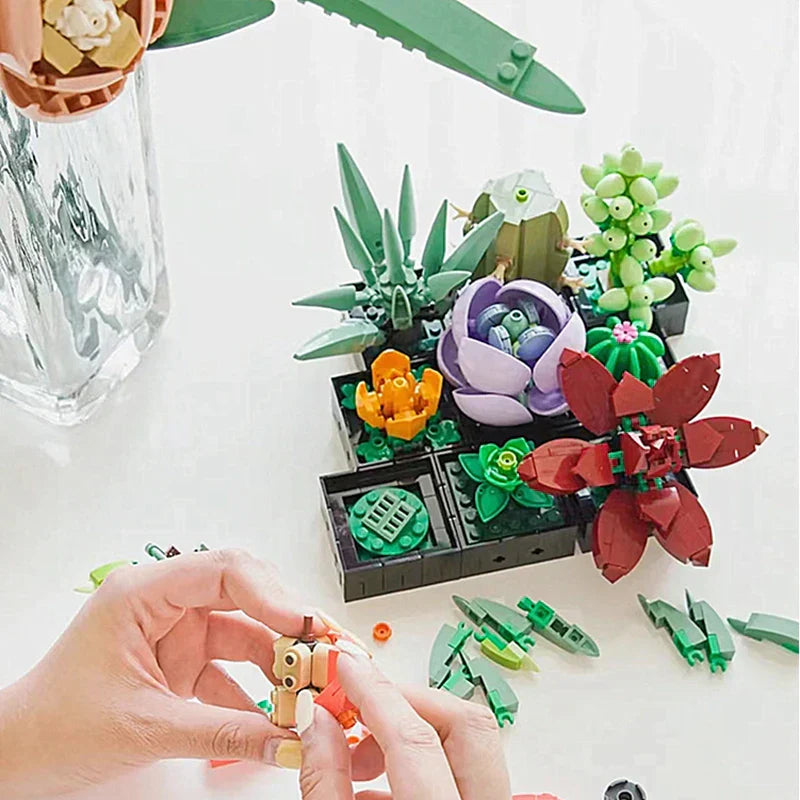 771 PCS 9in1 Succulents Bonsai Building Blocks