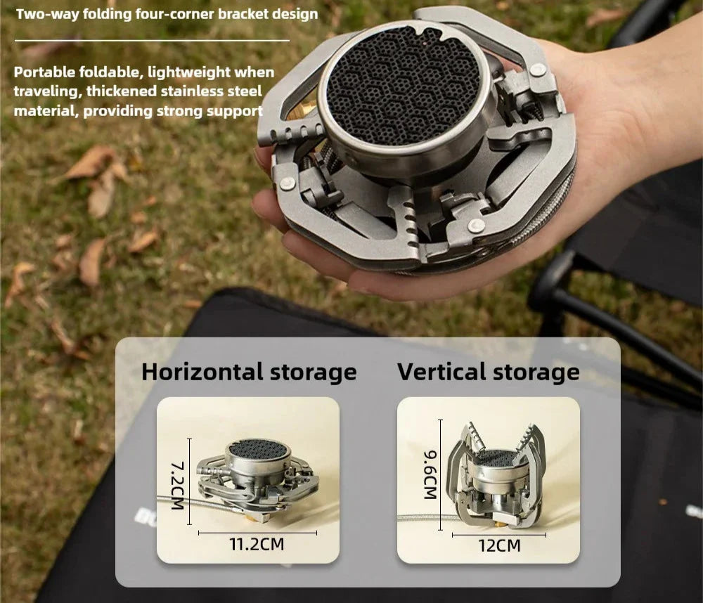 Ultralight Folding Infrared Mini Camping Stove Silver