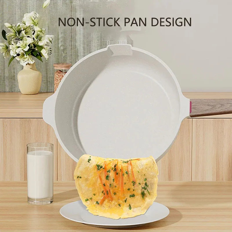 26cm Non-Stick Natural Medical Stone Frying Pan White