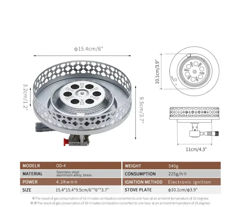 Camping Gas Stove 4.2KW Backpacking Silver