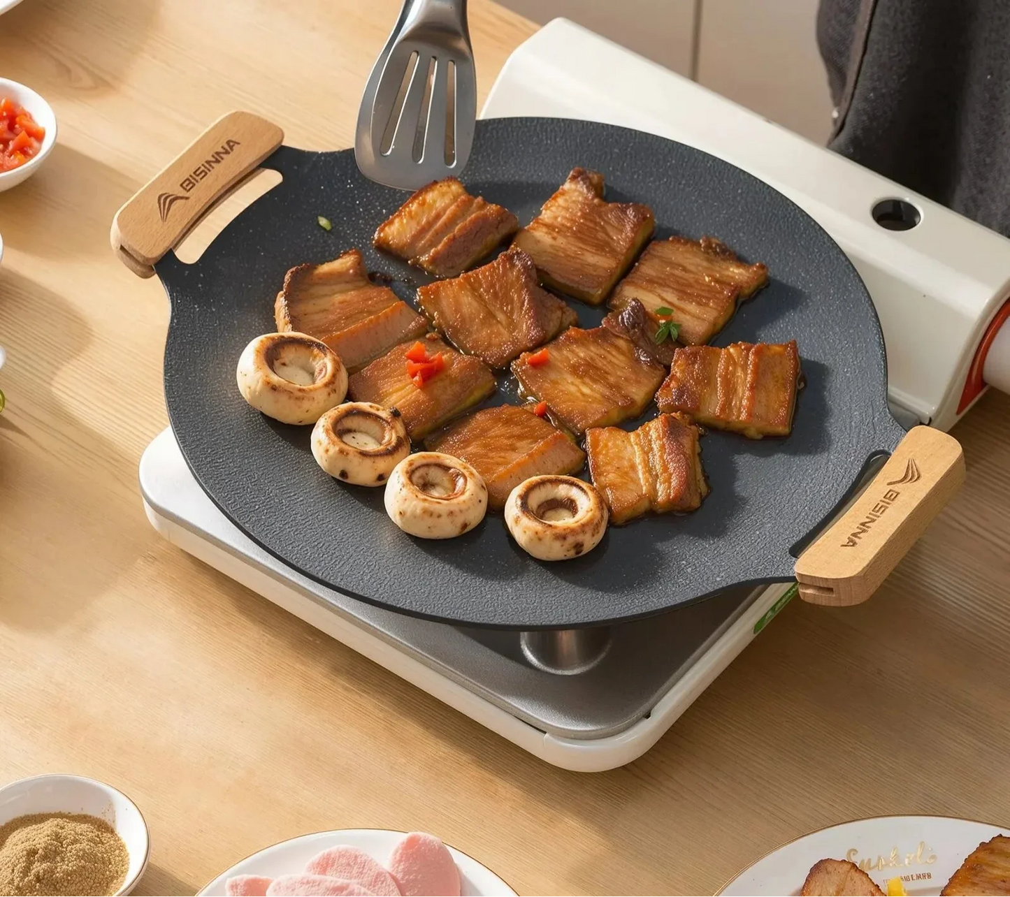 Outdoor BBQ Grill Pan Non-Stick Black