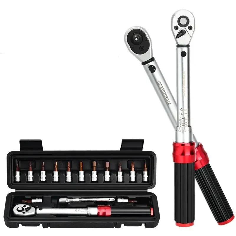 15-Piece Bicycle Torque Wrench Set Red