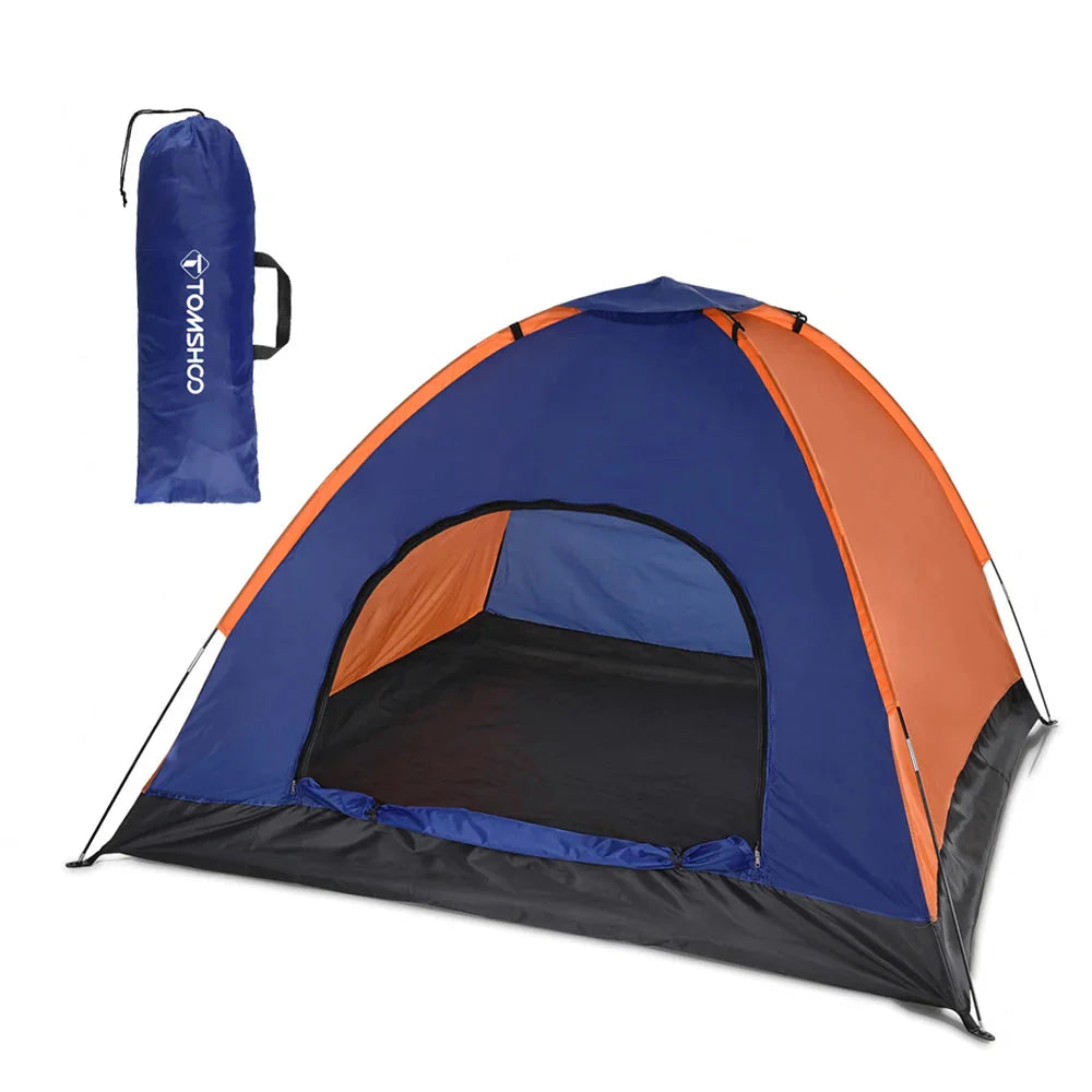 Lightweight 3–4 Person Camping Tent with Rain Fly Blue/Orange