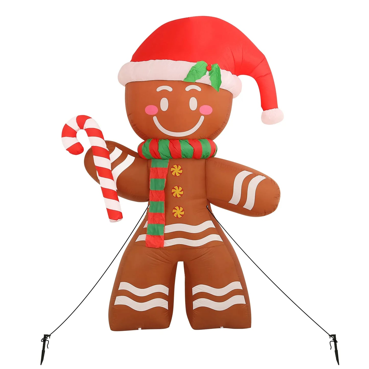 2.2m LED-Lit Gingerbread Man Inflatable